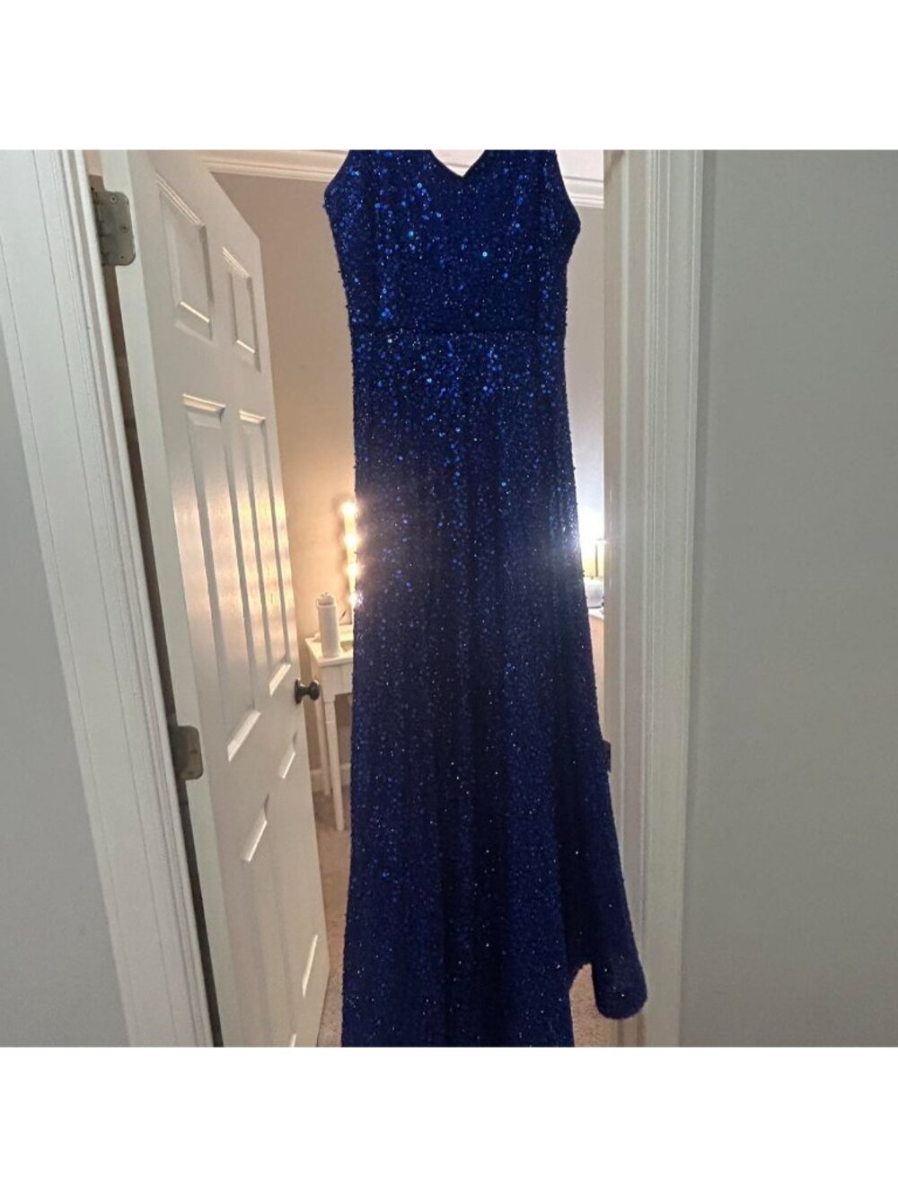 Navy blue sequin maxi dress. Worn once. #formal #prom